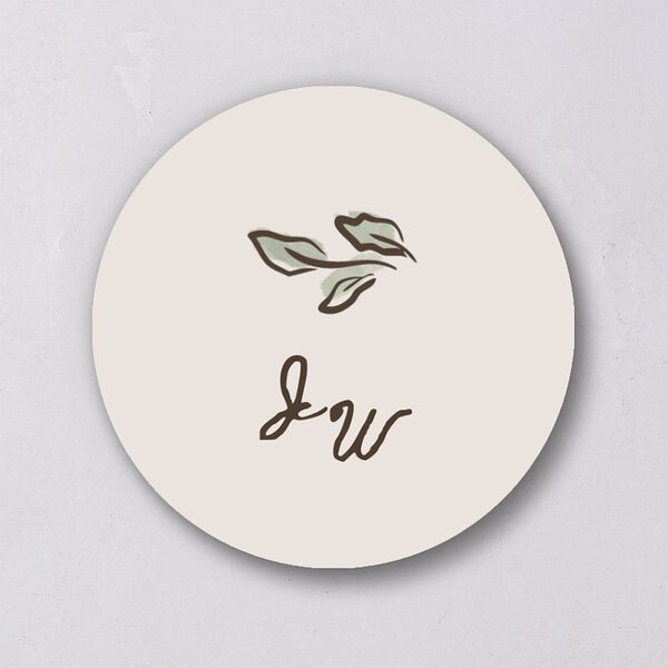 Watercolor Fairytale Trees Wedding Stickers Slate Circle