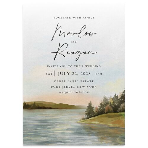 Rustic Reflection Wedding Invitations Umber Signature Blank No Standard