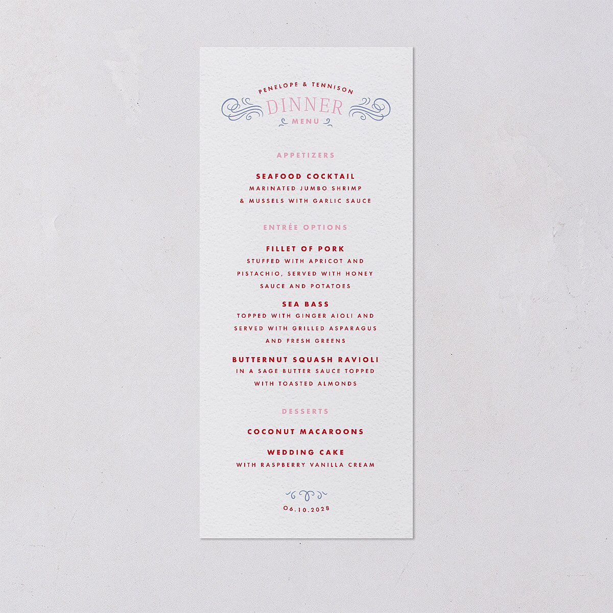 Cinematic Menus Lily Signature