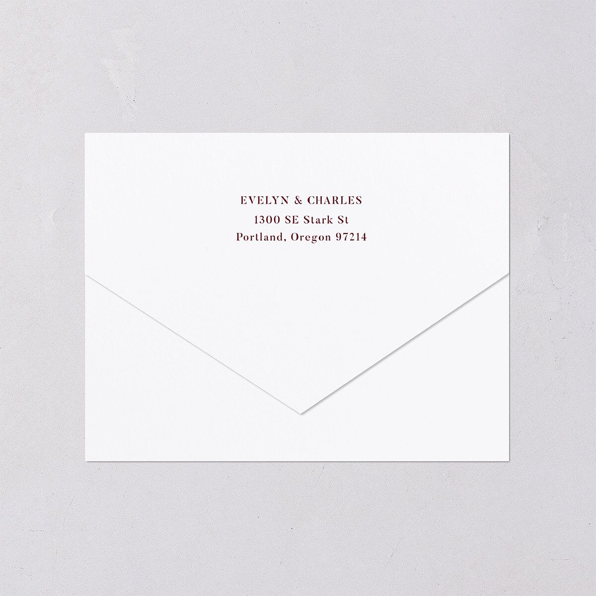 Whimsical Hand Drawn Bow All-in-One Wedding Invitations Burgundy Signature Light Both Recipient and Return Addresses No