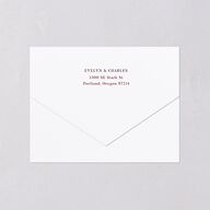 Whimsical Hand Drawn Bow All-in-One Wedding Invitations Burgundy Signature Light Both Recipient and Return Addresses No