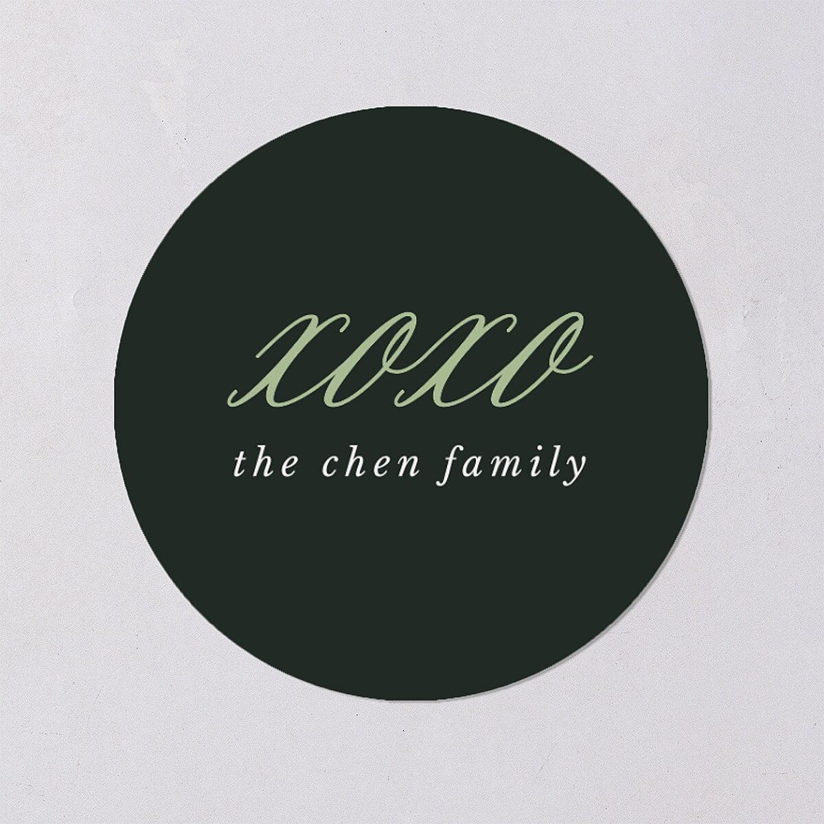 Classic Joyful Greeting Holiday Stickers Hunter Green Circle