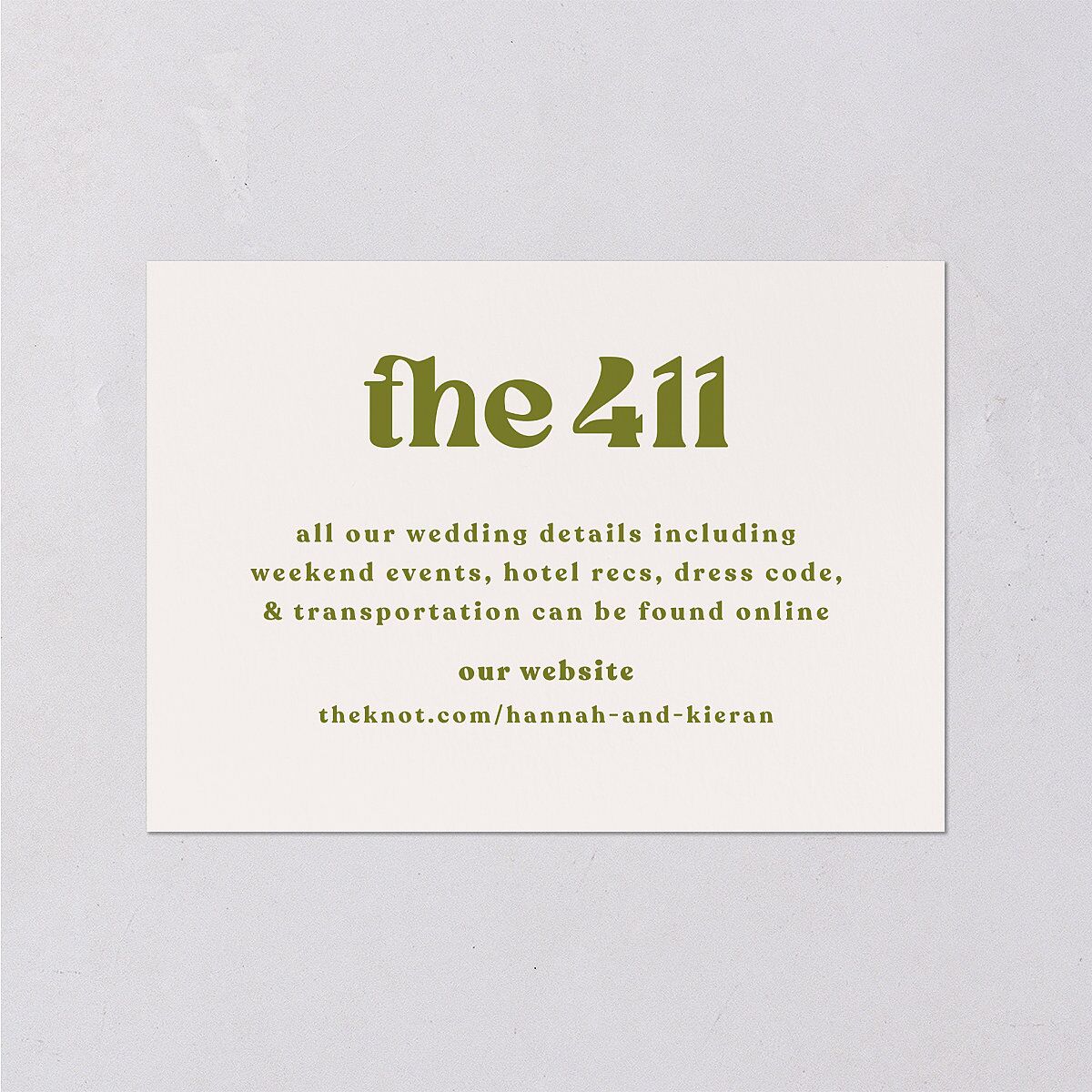 Simple Retro Daisy Wedding Event Detail Cards Meadow Signature Standard