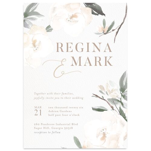 Elegant Garden Wedding Invitations Thyme Signature Blank No Standard