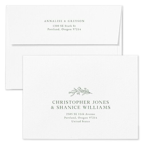 Simple Rustic Wreath Wedding Invitation Envelopes Blue Eucalyptus Return Address Standard Signature