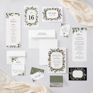 Eucalyptus Frame Wedding Enclosure Cards Pure White Signature Standard