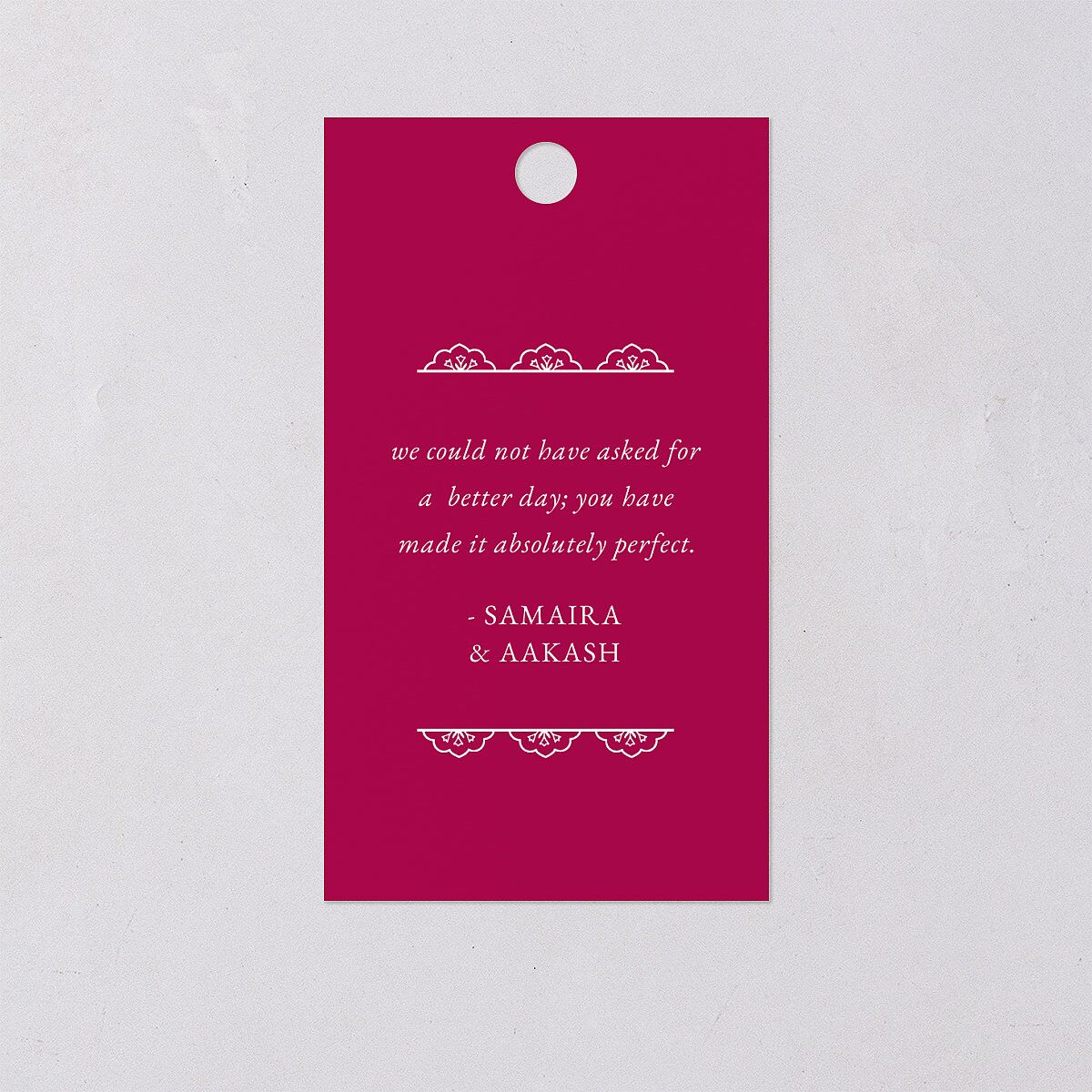 Gilded Lehenga Favor Gift Tags Gold Raspberry Signature