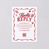 Hand Drawn Las Vegas Hearts Wedding Response Cards Ruby Signature Standard