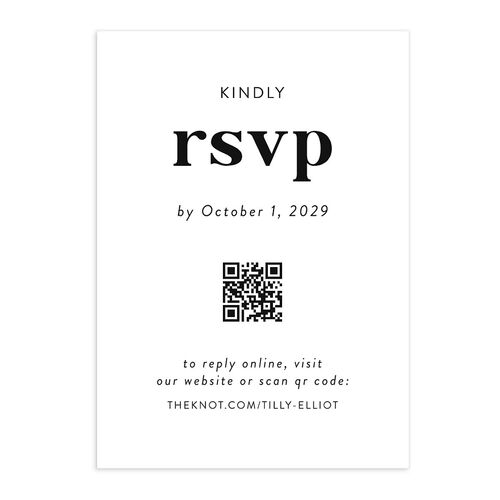 Photo Elopement QR Code RSVP Cards Charcoal Signature Standard
