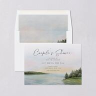 Rustic Reflection Bridal Shower Invitations Dusty Blue Signature Blank Standard
