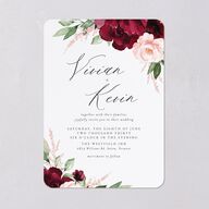 Beloved Floral Wedding Invitations Dark Berry Signature Blank No Rounded
