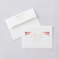 Indian Majestic Legacy Elephants Save The Date Card Envelopes White Mulberry Both Recipient and Return Addresses Signature Standard