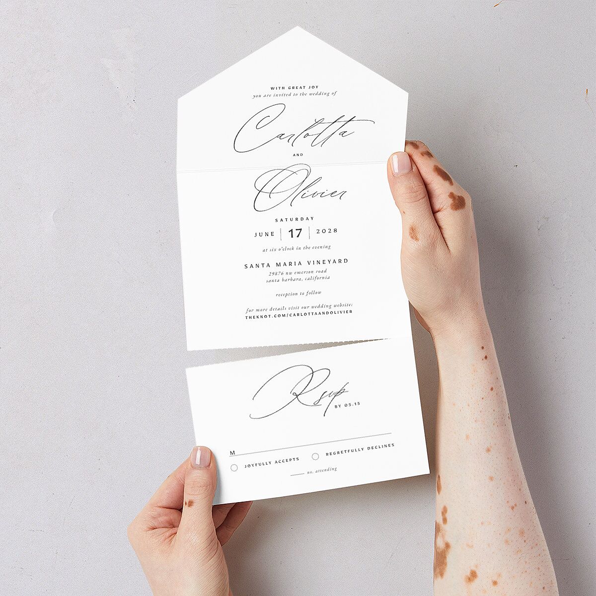 Simply Classic All-in-One Wedding Invitations — view 3