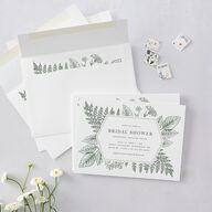 Botanical Frame Bridal Shower Invitations Hunter Green Signature Blank Standard