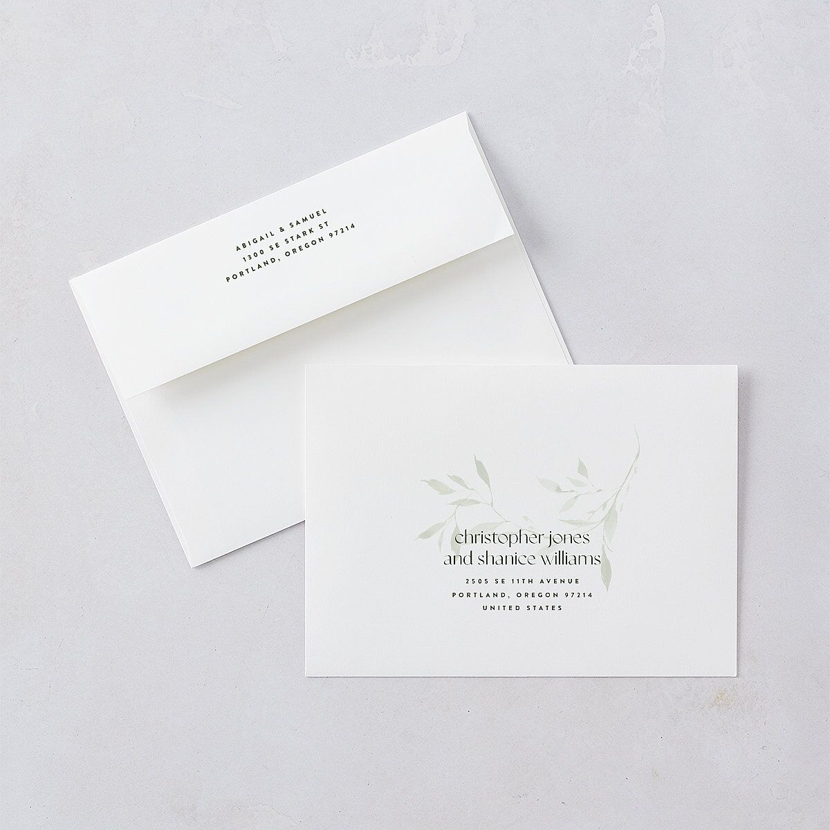 Pressed Leaves Wedding Invitations Thyme Signature Blank No Standard
