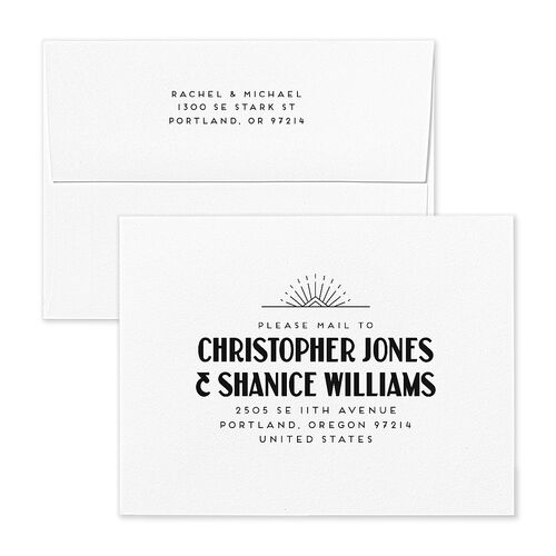 Vintage Art Deco Photo Thank You Card Envelopes Off-White White Both Recipient and Return Addresses Signature Standard