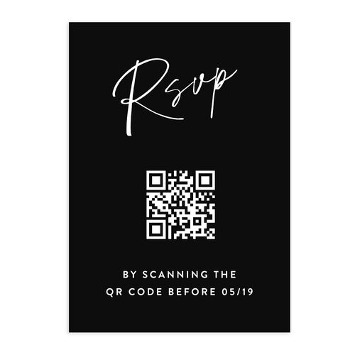 Vellum Illusion Photo QR Code RSVP Cards Charcoal Signature Standard
