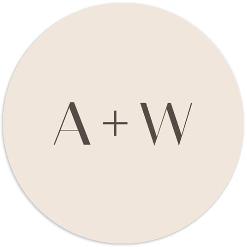 Monogram Arch Wedding Stickers Champagne Circle