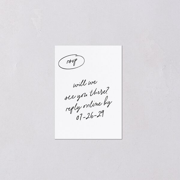 Sunny Day Modern Script QR Code RSVP Cards Pure White Signature Standard