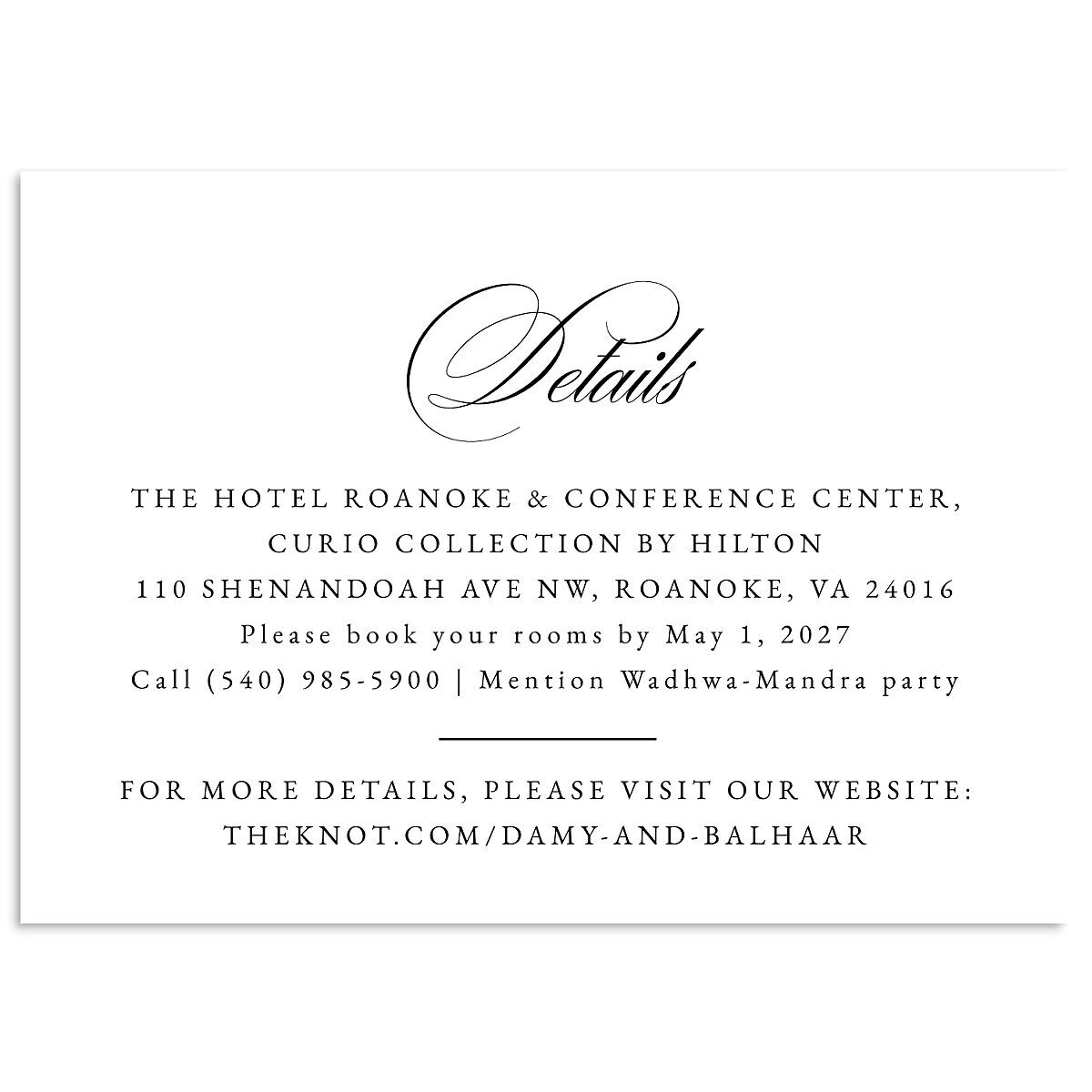 Vintage Flourish Wedding Enclosure Cards
