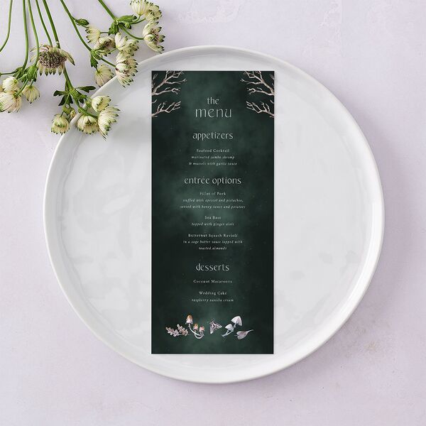 Crystal Forest Menus Hunter Green Signature