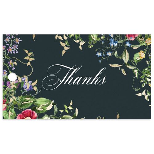 Opulent Garden Foil Favor Gift Tags Gold Dark Emerald Signature