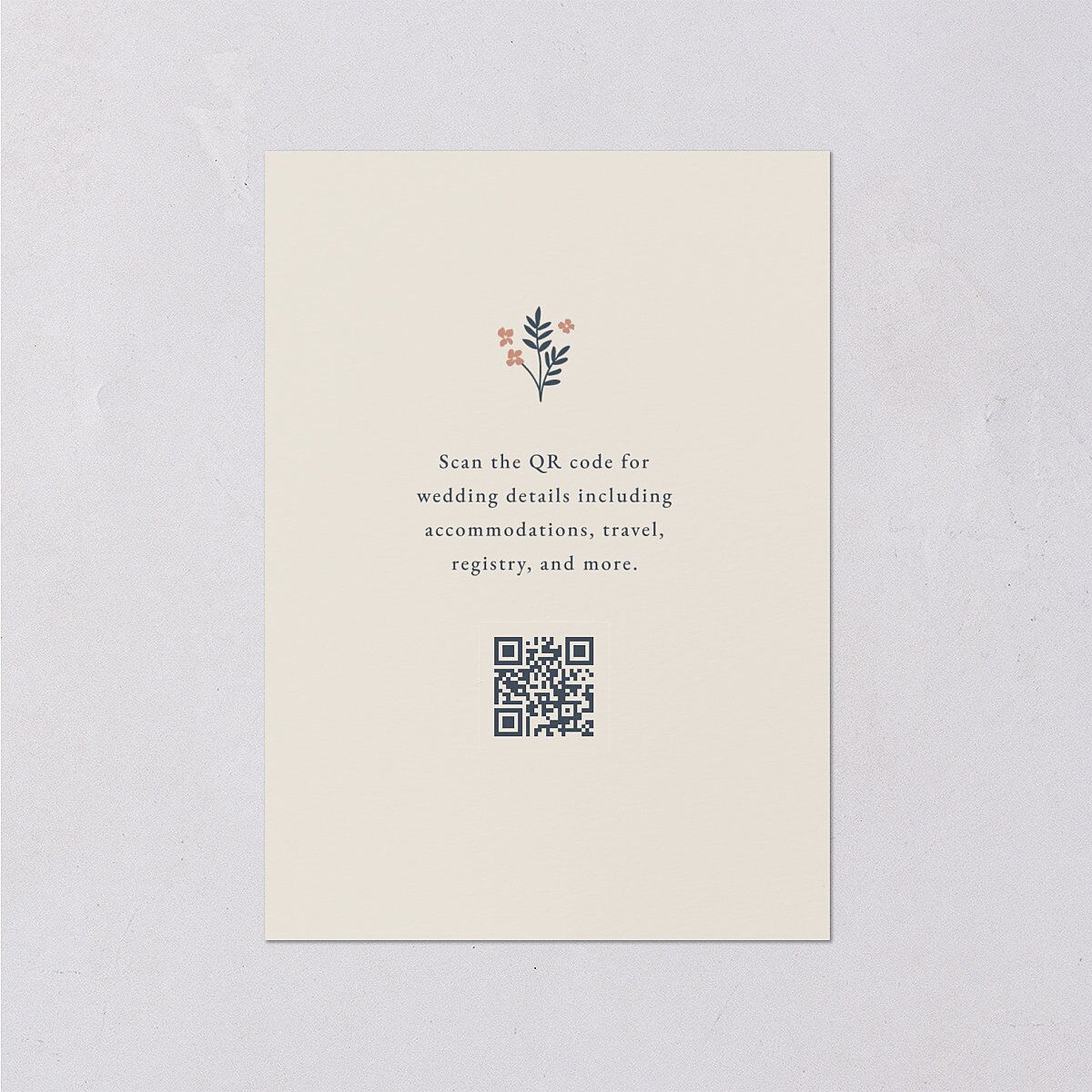 Flora Garden Border Wedding Event Detail Cards Moody Blue Signature Standard