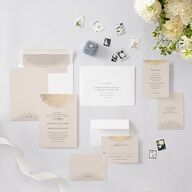 Indian Gilded Adornment Wedding Invitations Gold Sand Signature Blank No Standard