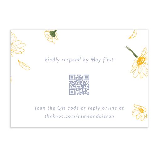 Monogram Daisies QR Code RSVP Cards Cornflower Signature Standard