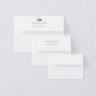Timeless Bouquet Rehearsal Dinner Invitation Envelopes White Standard Dusty Blue Both Recipient and Return Addresses Signature