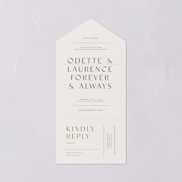 Surround All-in-One Wedding Invitations Mist Signature Light Both Recipient and Return Addresses No
