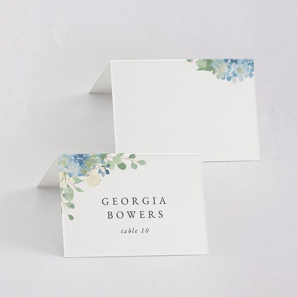 Elegant Hydrangea Place Cards Dusty Blue Signature