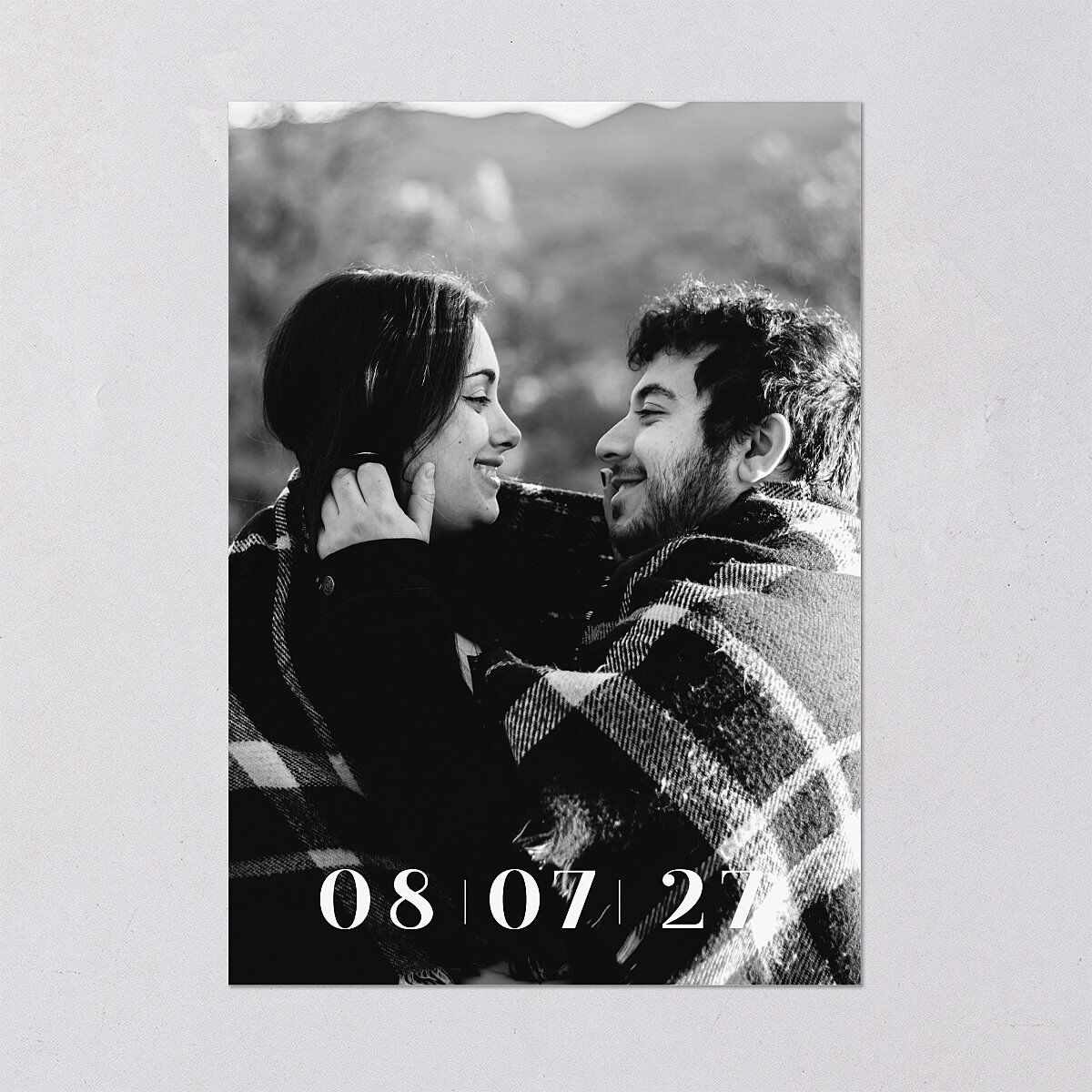 Watercolor Blooms Save The Date Cards Midnight Navy Signature smooth Blank No Standard