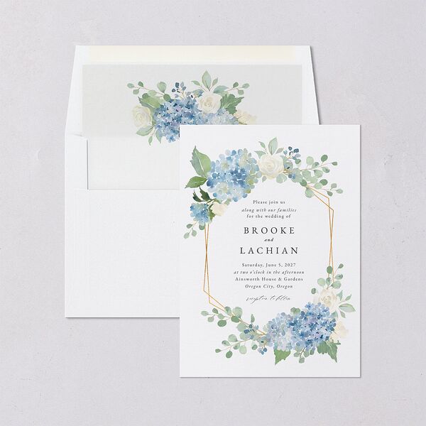 Elegant Hydrangea Standard Envelope Liners Dusty Blue Standard