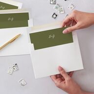 Hand Drawn Heart Photo Envelope Liners Moss Standard