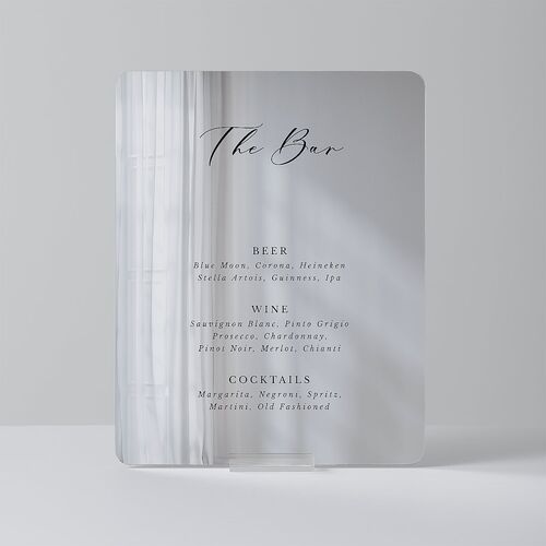 Eucalyptus Frame Mirrored Acrylic Favor Tabletop Sign Small Pure White Rounded Mirrored Acrylic S Tabletop Favor