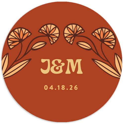 Wedstock Wedding Stickers Red Clay Circle