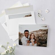 Eucalyptus Frame Save The Date Cards No Foil Pure White Signature smooth Blank No Standard