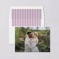 Formal Wisteria Garden Crest Save the Date Cards by Bridgerton Purple Haze Signature smooth Blank No Standard