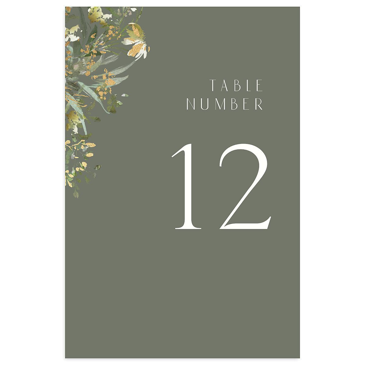 Gilded Greenery Table Numbers