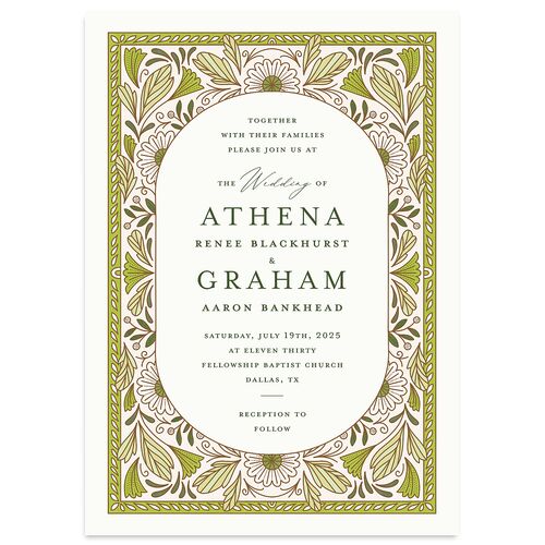 Intricate Vintage Wedding Invitations Peridot Signature Blank No Standard
