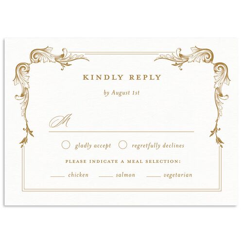Vintage Ornate Frame Wedding Response Cards Driftwood Signature Standard