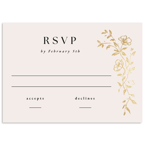 Gilded Branches Foil Wedding Response Cards Gold Charcoal Signature Standard