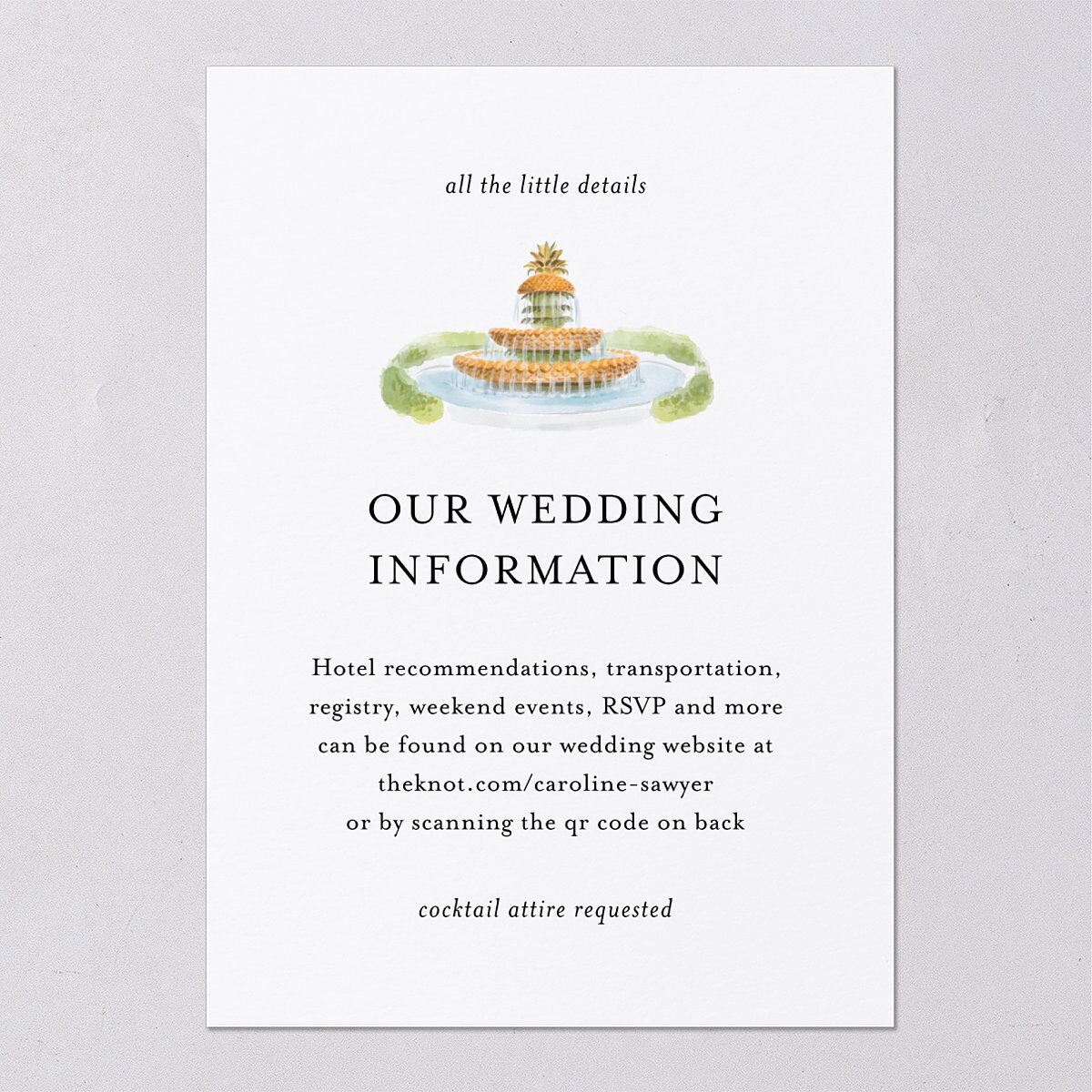 Charming Charleston Wedding Enclosure Cards — view 3