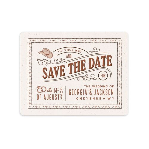 Western I Do BBQ Save The Date Magnets Saddle Magnet Paper