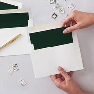 Christmas Sprigs Envelope Liners Dark Green Standard