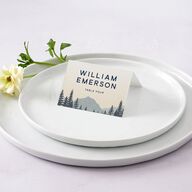 Vintage Mountain Place Cards Dusty Blue Signature