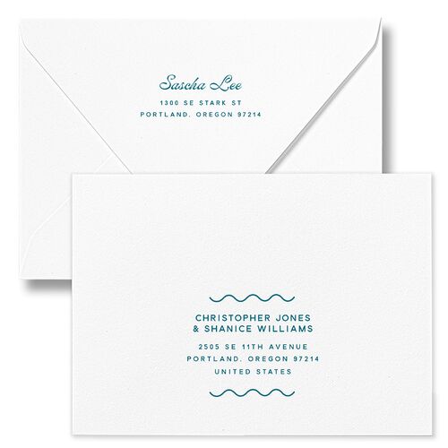 Cabana Stripes Bridal Shower Invitation Euro Envelopes White Apricot None Luxe Signature