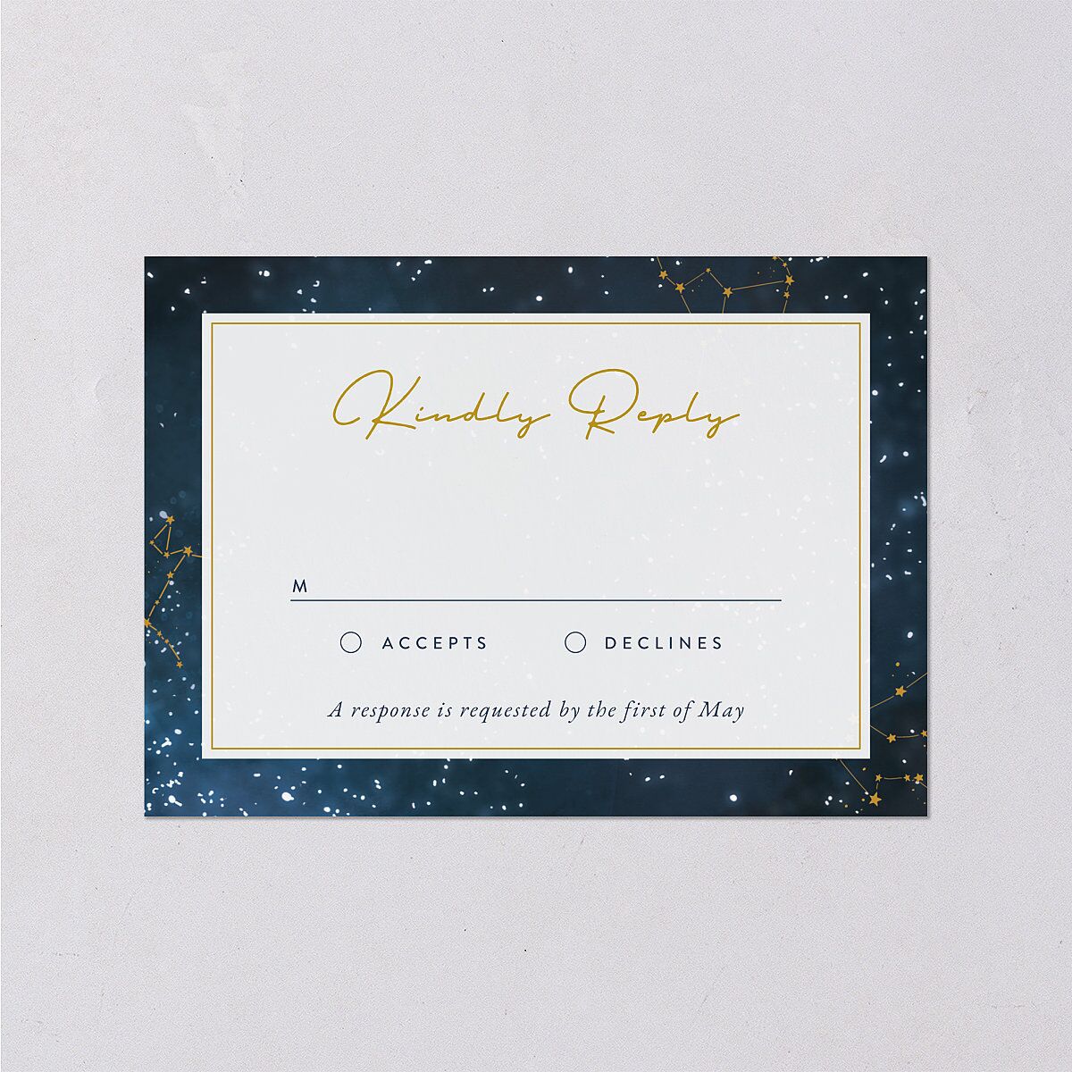 Starry Night Wedding Response Cards Moody Blue Signature
