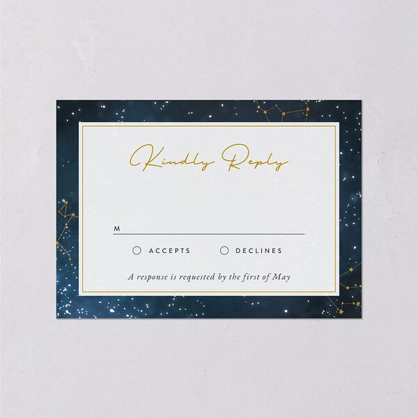 Starry Night Wedding Response Cards Moody Blue Signature